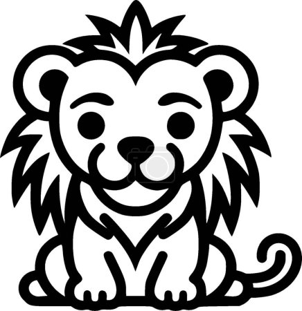 Löwenbaby - minimalistisches und flaches Logo - Vektorillustration