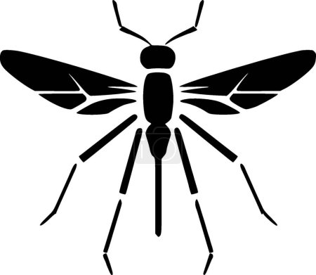 Illustration for Mosquito - black and white isolated icon - vector illustration - Royalty Free Image
