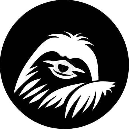 Sloth - minimalist and simple silhouette - vector illustration