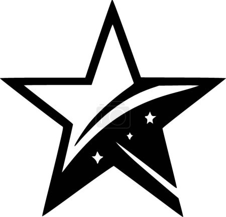 Étoiles - icône isolée en noir et blanc - illustration vectorielle
