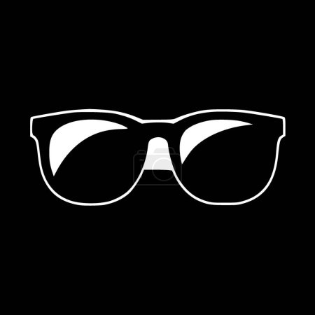 Sunglasses - black and white vector illustration