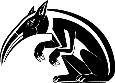 Anteater - ilustración vectorial en blanco y negro