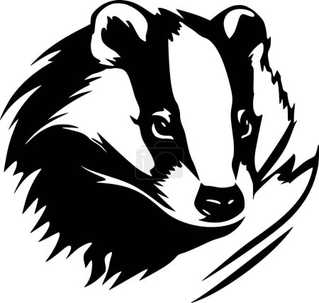 Badger - minimalist and simple silhouette - vector illustration