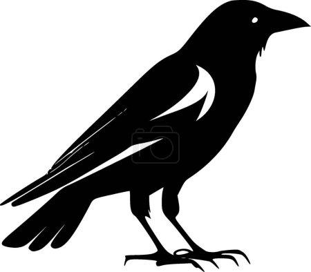 Téléchargez les illustrations : Corbeau - silhouette minimaliste et simple - illustration vectorielle - en licence libre de droit