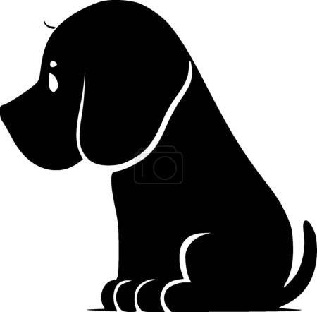 Dog clipart - minimalist and simple silhouette - vector illustration