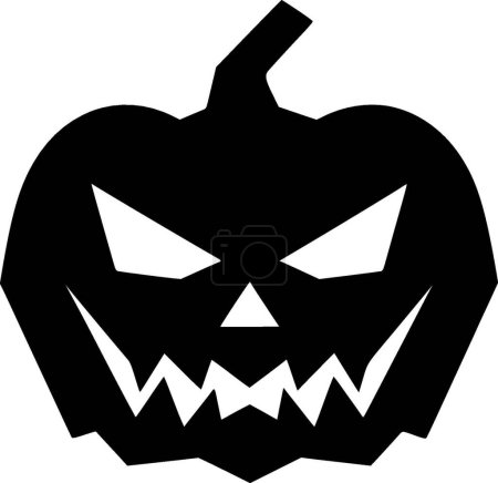 Illustration for Halloween - black and white isolated icon - vector illustration - Royalty Free Image