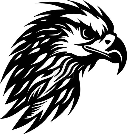 Hippogriff - black and white isolated icon - vector illustration
