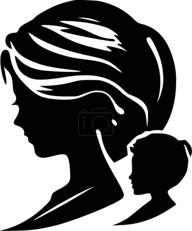 Mother - minimalist and flat logo - vector illustration
