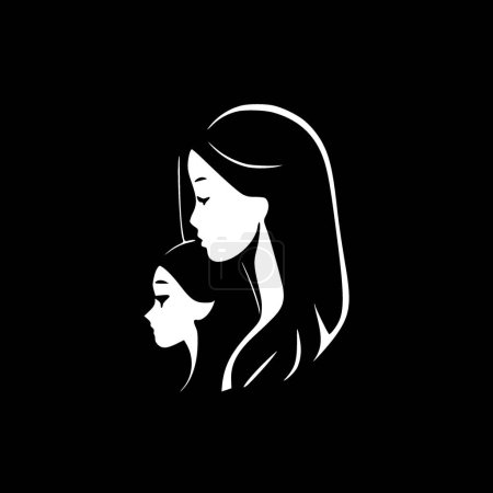Madres - logo minimalista y plano - ilustración vectorial