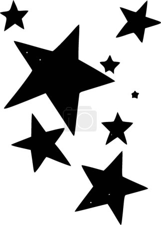 Stars - black and white isolated icon - vector illustration