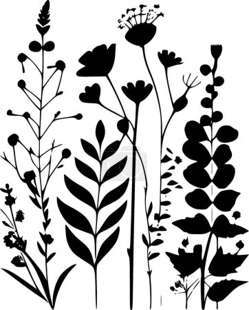 Ilustración de Flores silvestres - logotipo vectorial de alta calidad - ilustración vectorial ideal para el gráfico de camisetas - Imagen libre de derechos