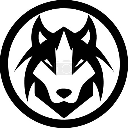 Illustration for Wolf - minimalist and flat logo - vector illustration - Royalty Free Image