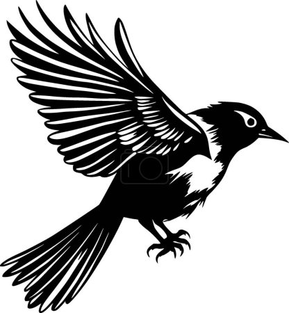 Oiseau - logo minimaliste et plat - illustration vectorielle