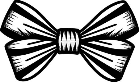 Bow - black and white isolated icon - vector illustration