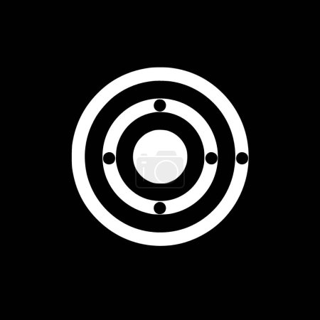 Círculo - icono aislado en blanco y negro - ilustración vectorial