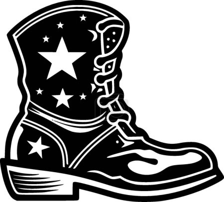Cowboy boot - minimalist and simple silhouette - vector illustration