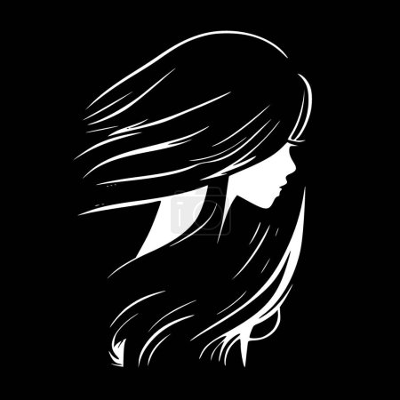 Hair - minimalist and simple silhouette - vector illustration