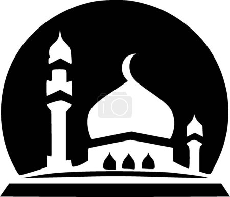 Islam - black and white vector illustration