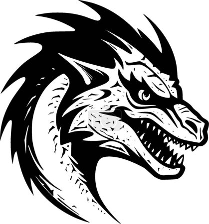 Dragón Komodo - logo minimalista y plano - ilustración vectorial