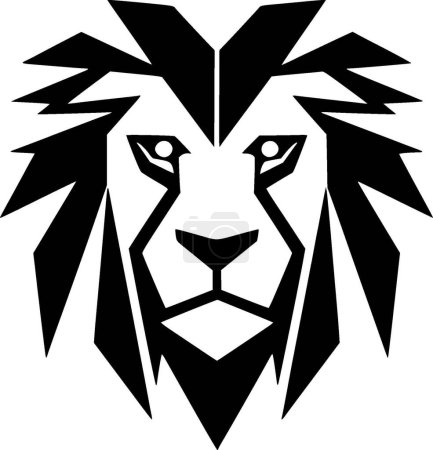 Löwe - schwarz-weiße Vektorillustration