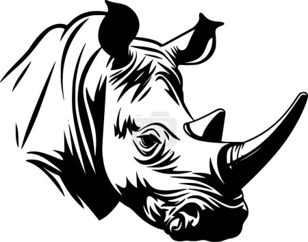 Rhinoceros - minimalist and flat logo - vector illustration