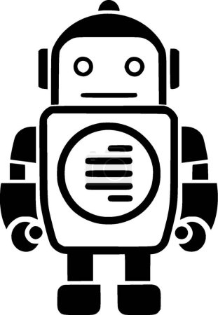 Robot - minimalist and simple silhouette - vector illustration
