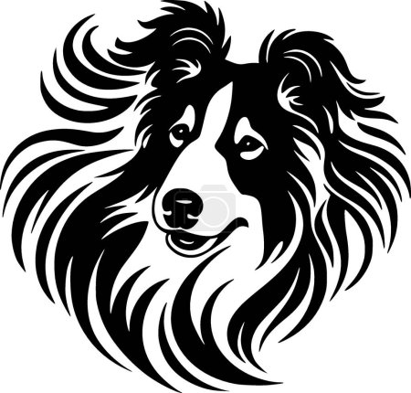Perro pastor de Shetland - logo minimalista y plano - ilustración vectorial