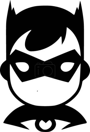 Superhéroe - icono aislado en blanco y negro - ilustración vectorial