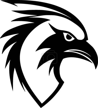 Vulture - black and white vector illustration