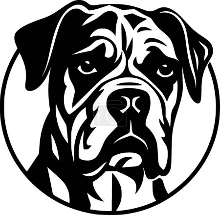 Boxer - illustration vectorielle noir et blanc