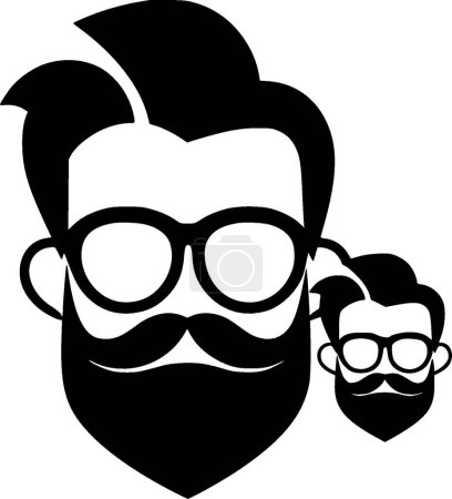Dad - black and white isolated icon - vector illustration