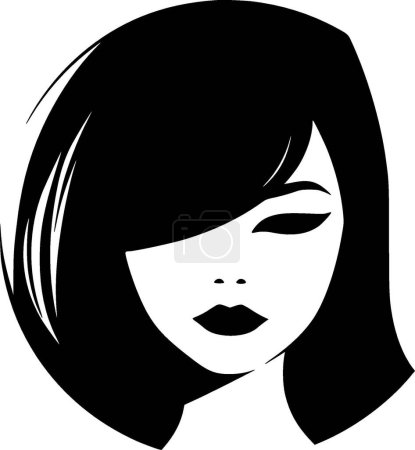 Chica - silueta minimalista y simple - ilustración vectorial