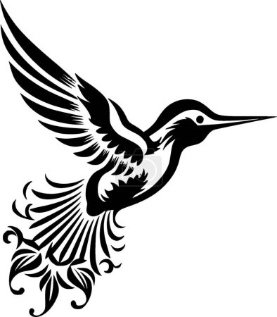 Colibri - logo minimaliste et plat - illustration vectorielle