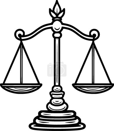 Justice - logo minimaliste et plat - illustration vectorielle