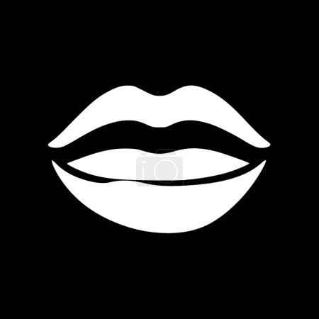 Lippen - minimalistische und einfache Silhouette - Vektorillustration
