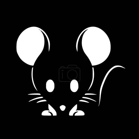 Ratón - ilustración vectorial en blanco y negro