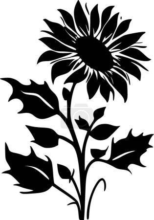 Sonnenblumen - minimalistisches und flaches Logo - Vektorillustration