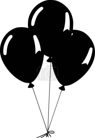 Balloons - minimalist and flat logo - vector illustration