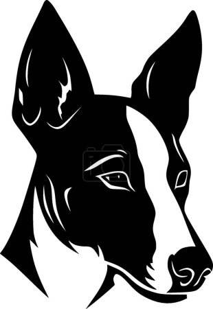 Illustration for Basenji - black and white vector illustration - Royalty Free Image