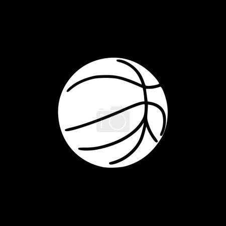 Basketball - schwarz-weißes Icon - Vektorillustration