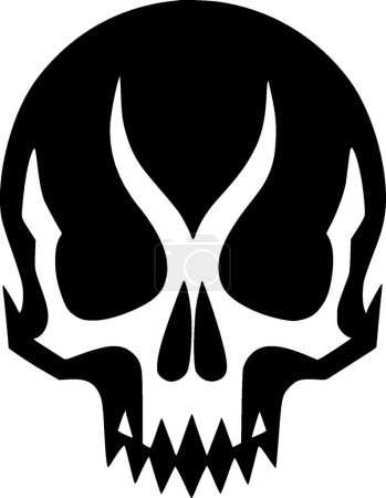 Death - black and white vector illustration