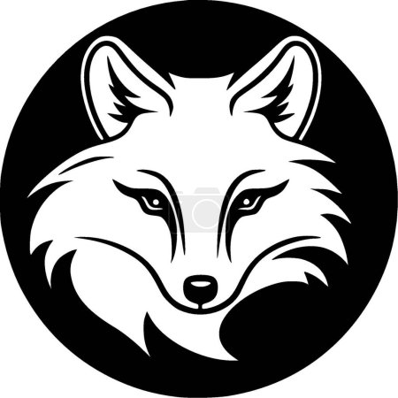 Ilustración de Fox - icono aislado en blanco y negro - ilustración vectorial - Imagen libre de derechos