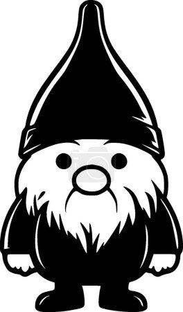Gnome - black and white vector illustration
