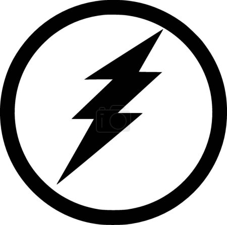 Lightning - black and white isolated icon - vector illustration