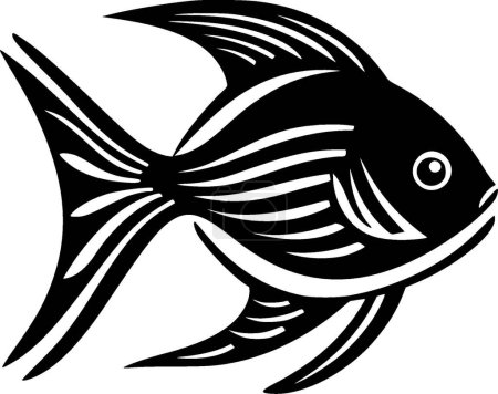 Illustration for Angelfish - minimalist and flat logo - vector illustration - Royalty Free Image