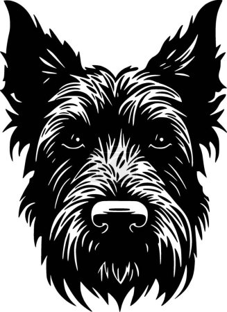 Illustration for Scottish terrier - black and white isolated icon - vector illustration - Royalty Free Image