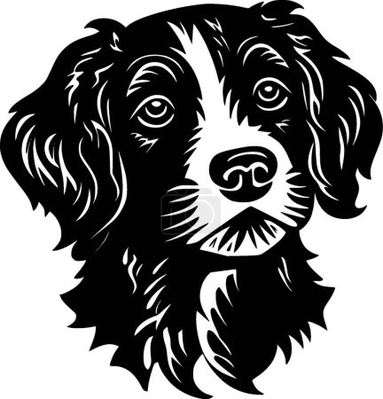 Terrier - black and white isolated icon - vector illustration
