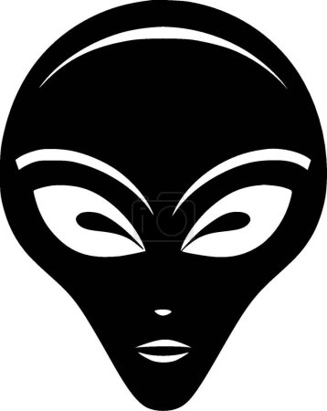 Alien - minimalist and simple silhouette - vector illustration