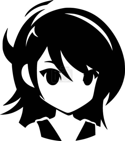 Anime - minimalistisches und flaches Logo - Vektorillustration
