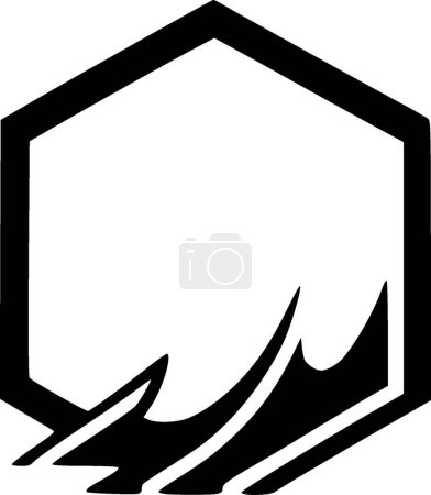 Bordure - icône isolée en noir et blanc - illustration vectorielle